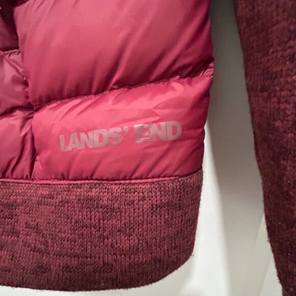 LANDS' END women's burgundy down-filled full-zip snow jacket (M) - Picture 5 of 8
